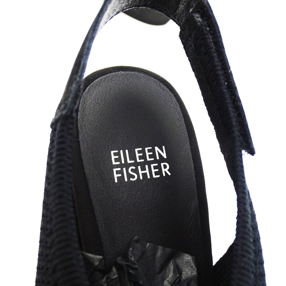 EILEEN FISHER Avil Women's Block Heeled Stretch Sandals in Black Size 8.5 - Picture 7 of 12